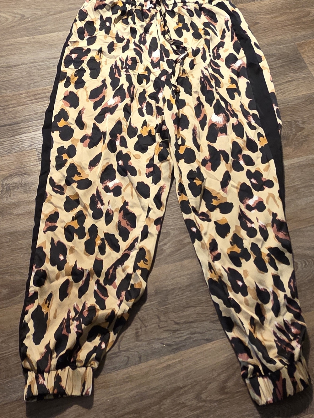 SHEIN Animal Print Pants in Beige, Black & Rust